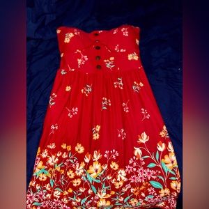 No Boundaries strapless flower dress